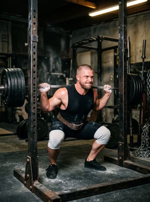 Fitnesz · mély guggolás nehéz súllyal