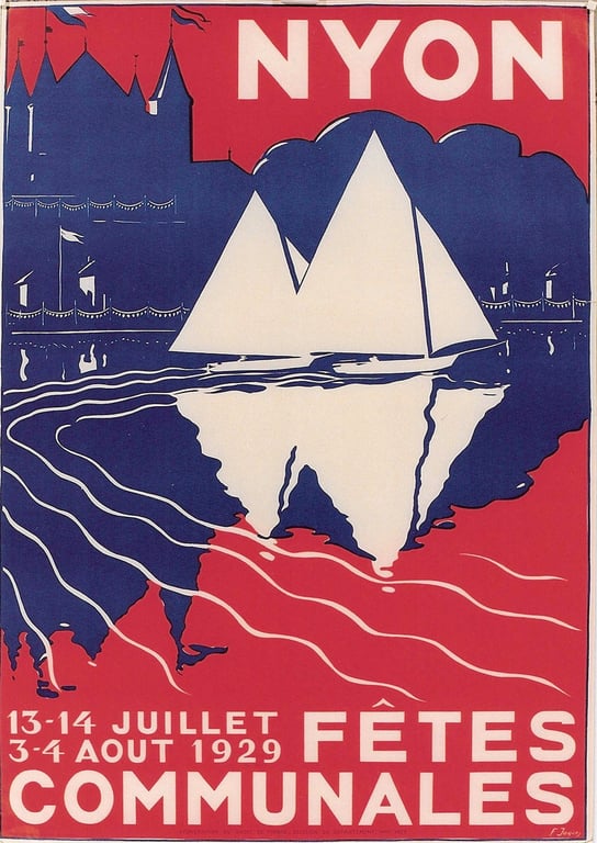 François Louis Jaques - Poster Fêtes Communales Nyon 1929 — François Jaques, 1929