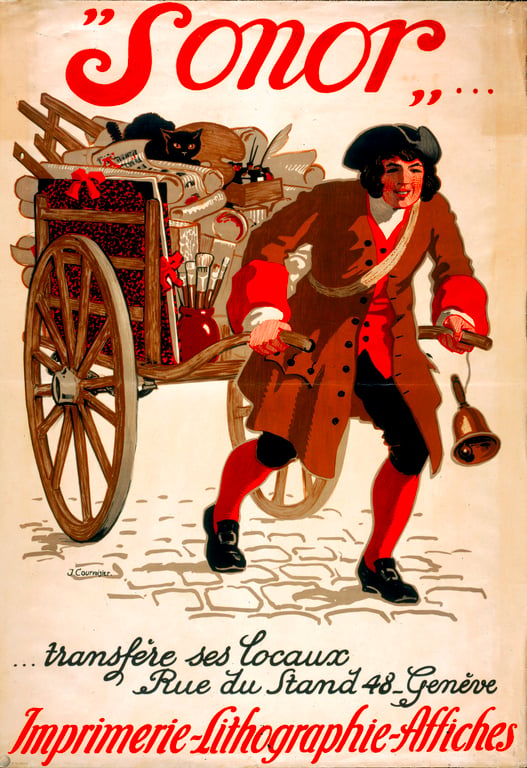 "Sonor" transfère ses locaux rue du Stand 48 — Jules-Ami Courvoisier, 1913