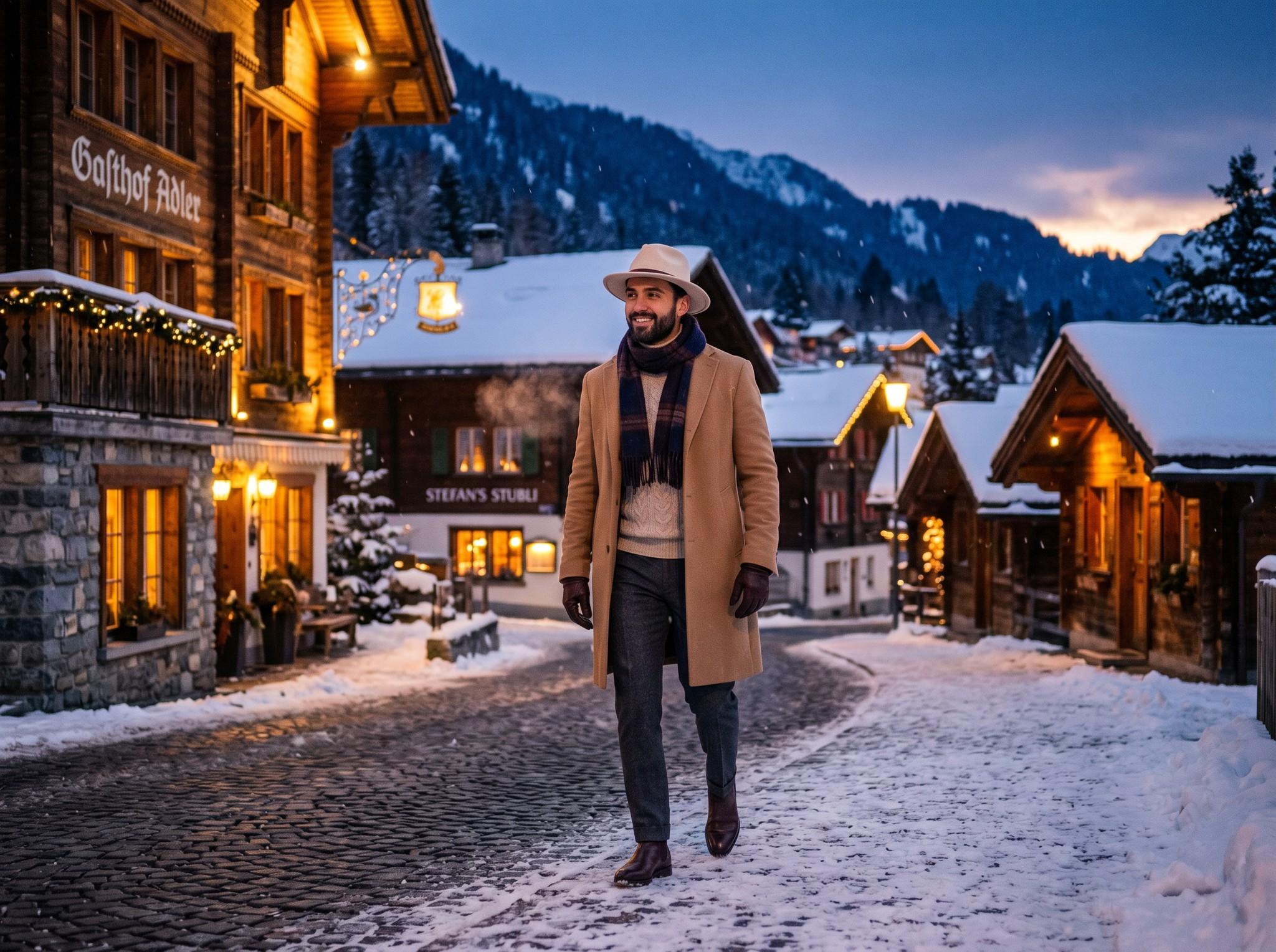Quiet Luxury · havas alpesi falu alkonyatkor