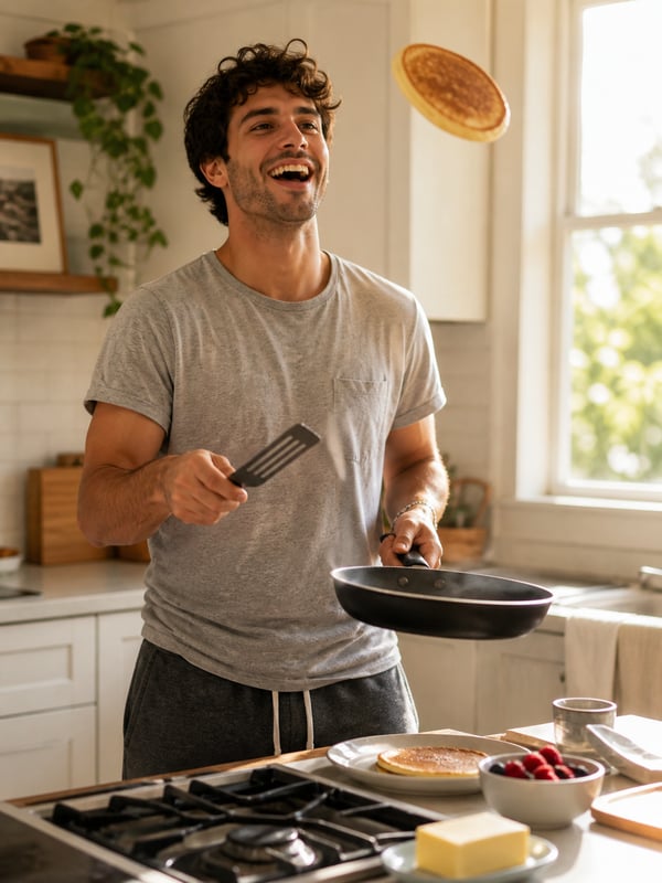 AI Dating · Pancake flip kitchen