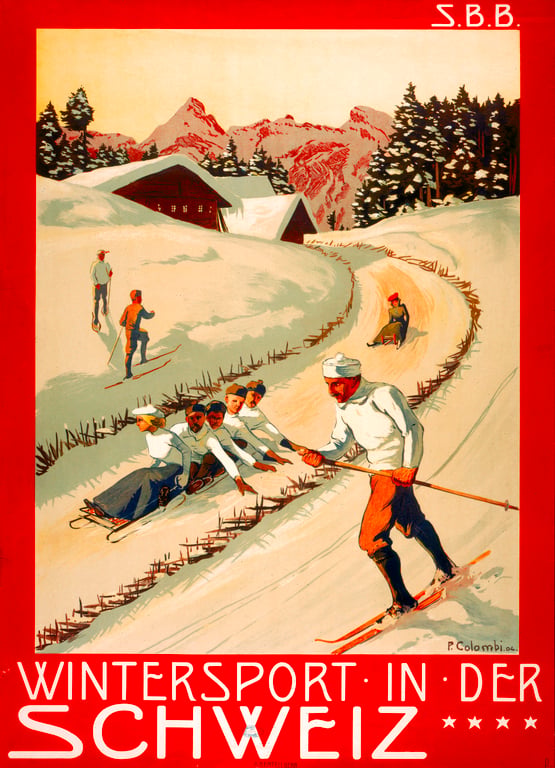 Wintersport in der Schweiz — Plinio Colombi, 1904