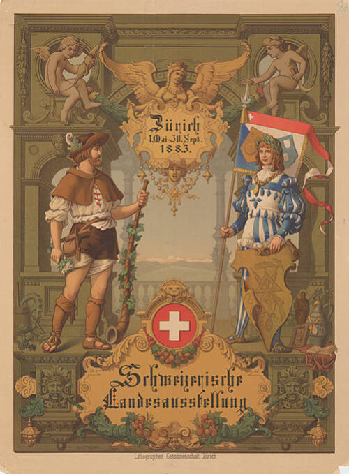 Poster Schweizerische Landesausstellung 1883 — Johann Albert Lüthi, 1883