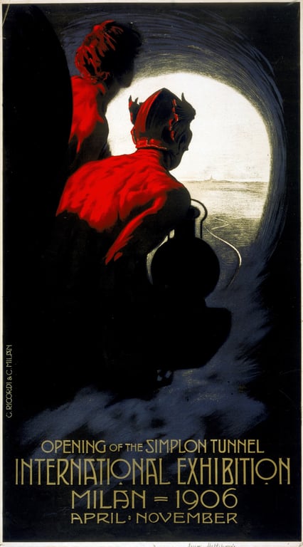 Opening of the Simplon Tunnel — Leopoldo Metlicovitz, 1906
