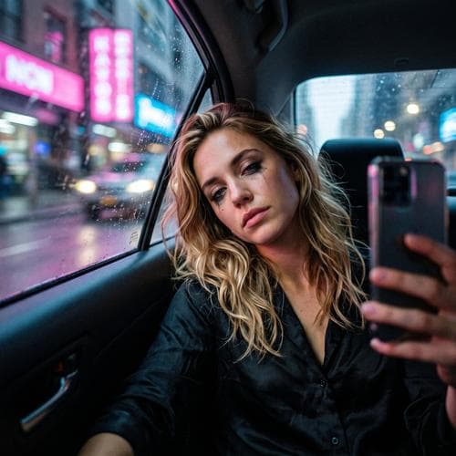 Instagram · kiinduló szelfi éjjel a taxi hátsó ülésén