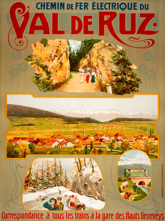 Chemin de fer électrique du Val de Ruz — Carlo Pellegrini, 1906