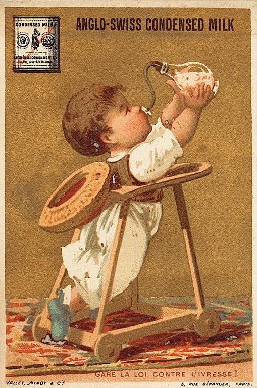 Anglo Swiss Condensed Milk - Gare la loi contre l'ivresse — Vallet, Minot & Cie, 1881