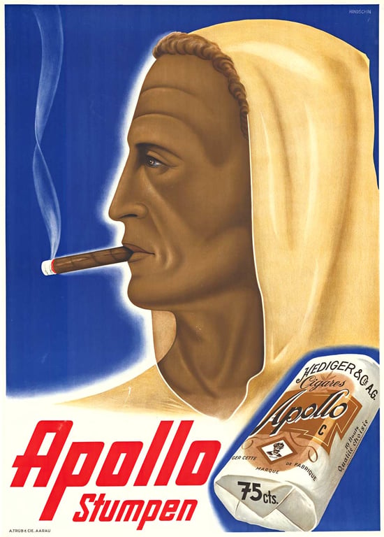 Johannes Handschin: Advertising poster Apollo Stumpen — Johannes Handschin, 1930