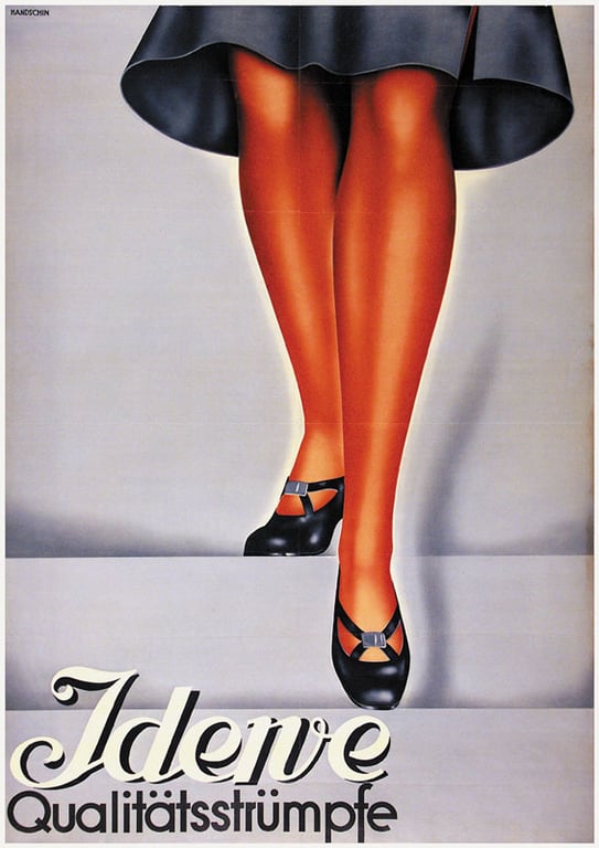 Johannes Handschin: Advertising poster Jdewe Qualitätsstrümpfe — Johannes Handschin, 1938