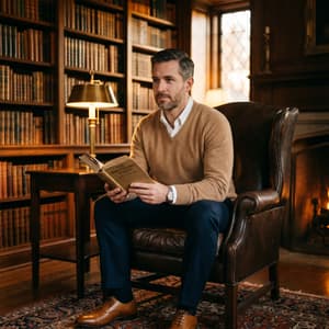 Quiet Luxury · portré egy kastélykönyvtárban