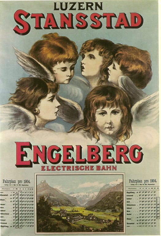 Tourismuswerbung Luzern Stansstad Elektrische Bahn — unbkannt im Auftrag der Luzern-Stans-Engelberg-Bahn, 1904