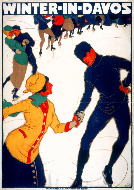 Winter in Davos — Burkhard Mangold, 1914