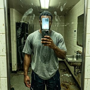 Fitnesz · kiinduló szelfi az edzőtermi tükörben