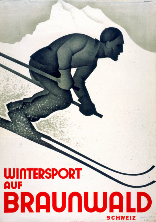 Wintersport auf Braunwald — Hans Handschin, 1932