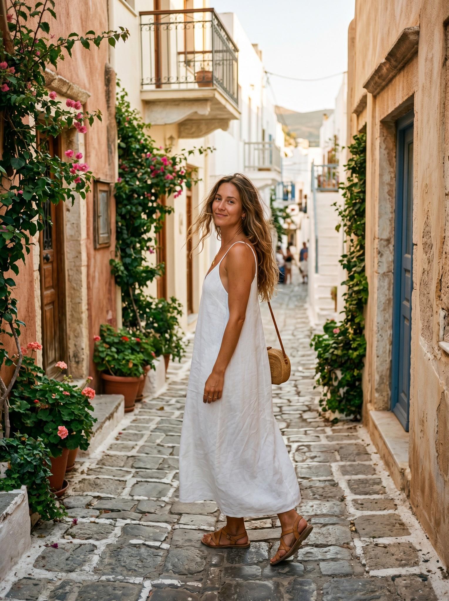Instagram · lenvászon ruha egy mediterrán sikátorban