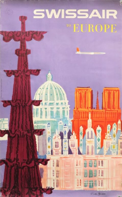 Swissair to Europe — SDASM Archives, 1958