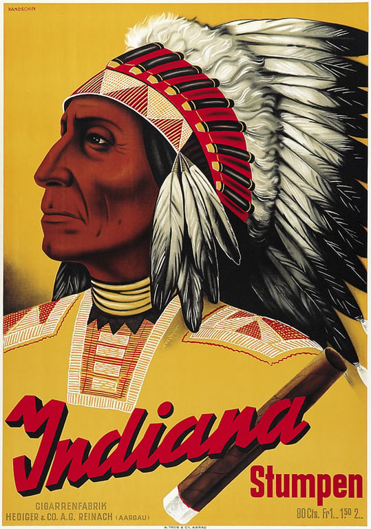 Johannes Handschin: Advertising poster Indiana Stumpen — Johannes Handschin, 1940