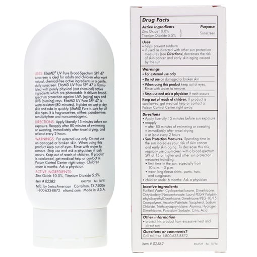 Elta MD UV Pure SPF 47 Broad Spectrum Face and Body Sunscreen 4 oz