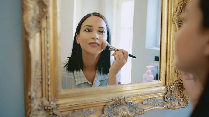 What is a Makeup Concealer, and How to Use It? Take a moment to do some self care today stock photo.