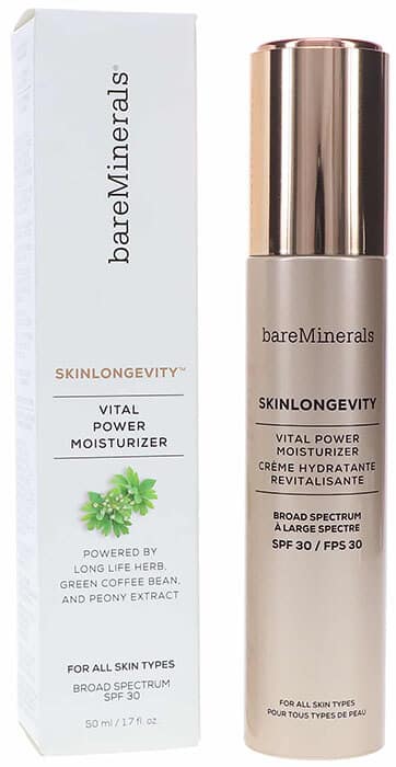 Anti-Aging Wrinkles bareMinerals Skinlongevity Vital Power Moisturizer Spf 30