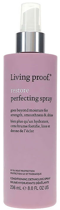 Beauty Blog using hair detangler product Living Proof Restore Perfecting Spray