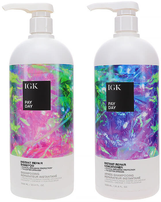 IGK Pay Day Instant Repair Shampoo & Pay Day Instant Repair Conditioner Combo Pack