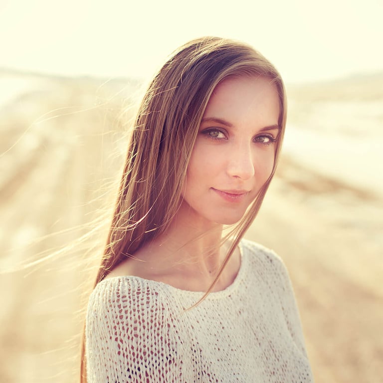 How To Care for Fine Hair. portrait of a beautiful smiling girl in a sunny day