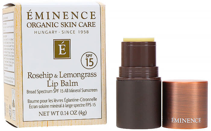 Age Spots Eminence Rosehip Lemongrass Lip Balm SPF 15