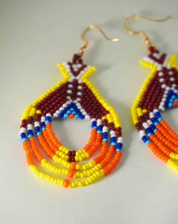 Beaded Yellow brown fashion Earrings