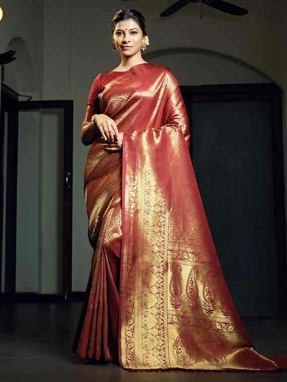 Vardha Kanjeevaram Silk Saree with Zari Work