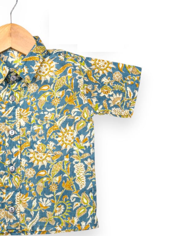 Kalamkari Print Pure Cotton Shirt for kids
