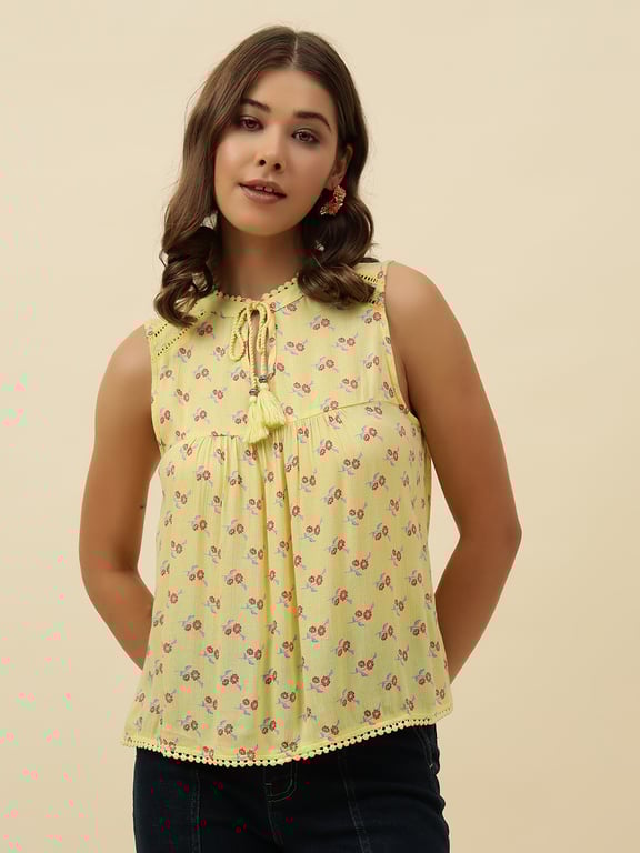Women Printed Floral Solid Top