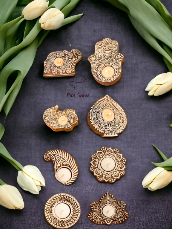 wooden candle holders