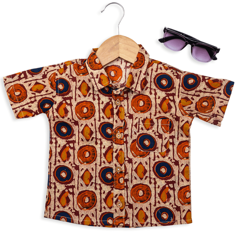 Rust Donut Print Shirt Pure Cotton