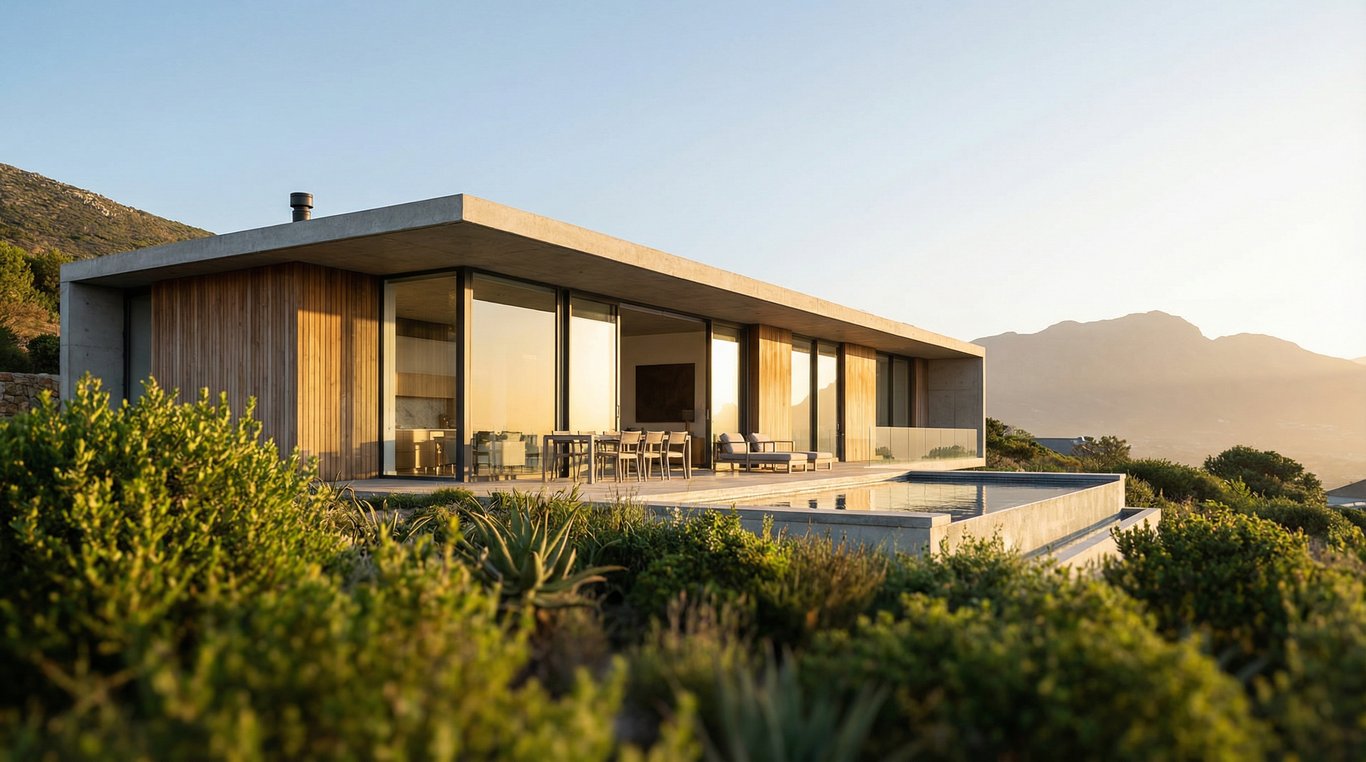 3D rendering of a modern house