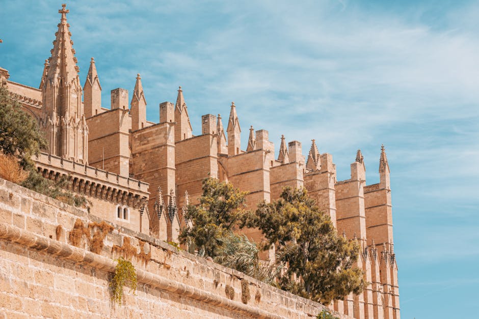 Explore the majestic Gothic architecture of La Seu Cathedral in Palma, Mallorca.