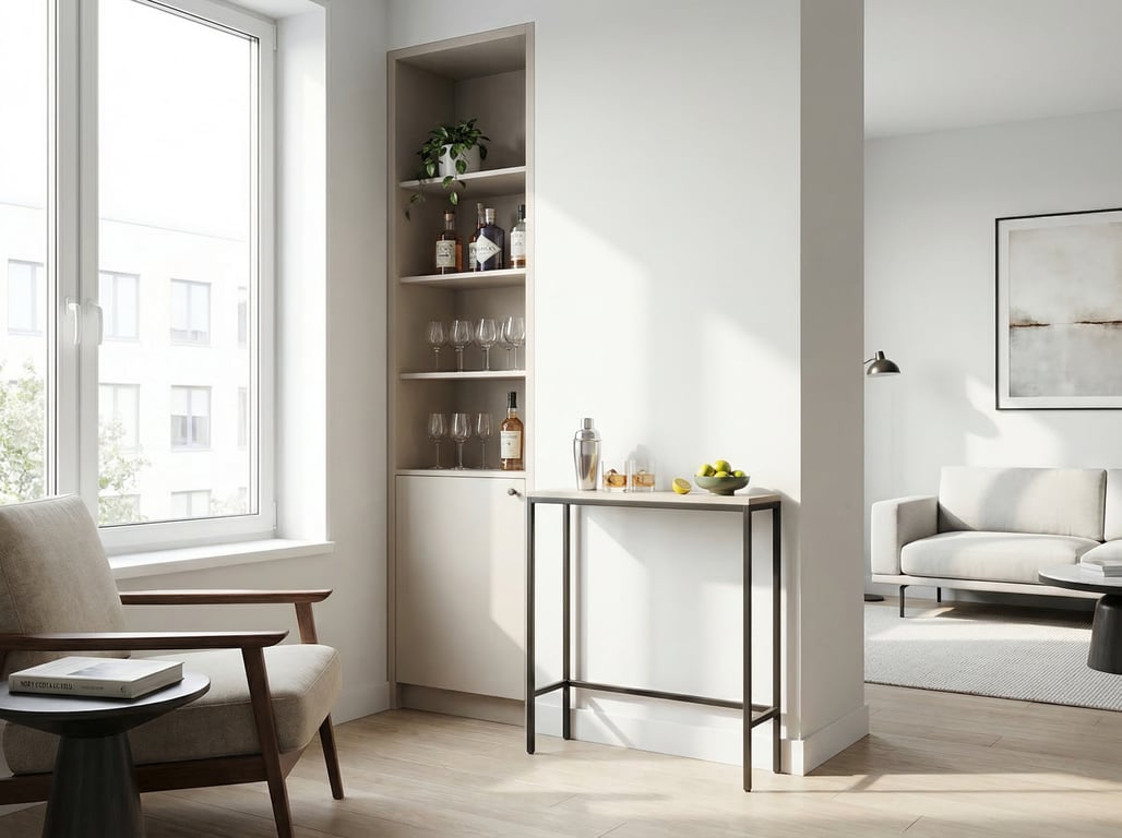 Illustration for section 1 of: Bar für kleine Wohnungen: 12 Ideen, die Immobilienfotos hochwertiger wirken lassen