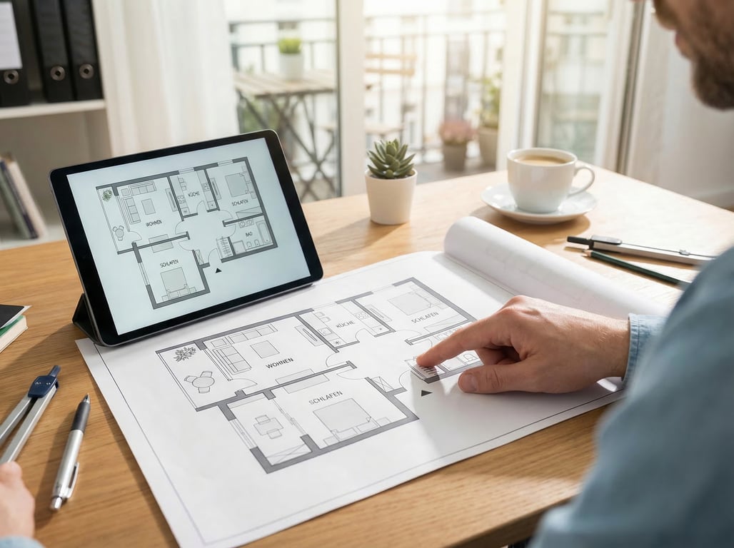 Illustration for section 1 of: Wohnungsgrundriss lesen: Was Käufer im Exposé sofort verstehen wollen