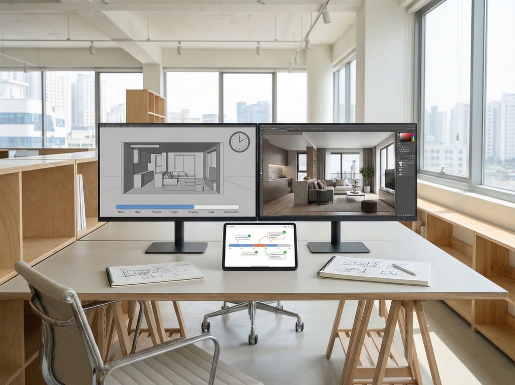 Illustration for section 2 of: ¿Cuánto tarda un render inmobiliario? Plazos reales, revisiones y cómo acelerar la entrega