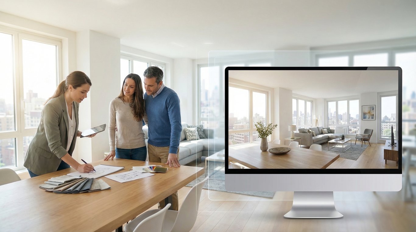 Diseñador de interiores online para vender piso: cuándo contratar y cuándo usar visualización IA