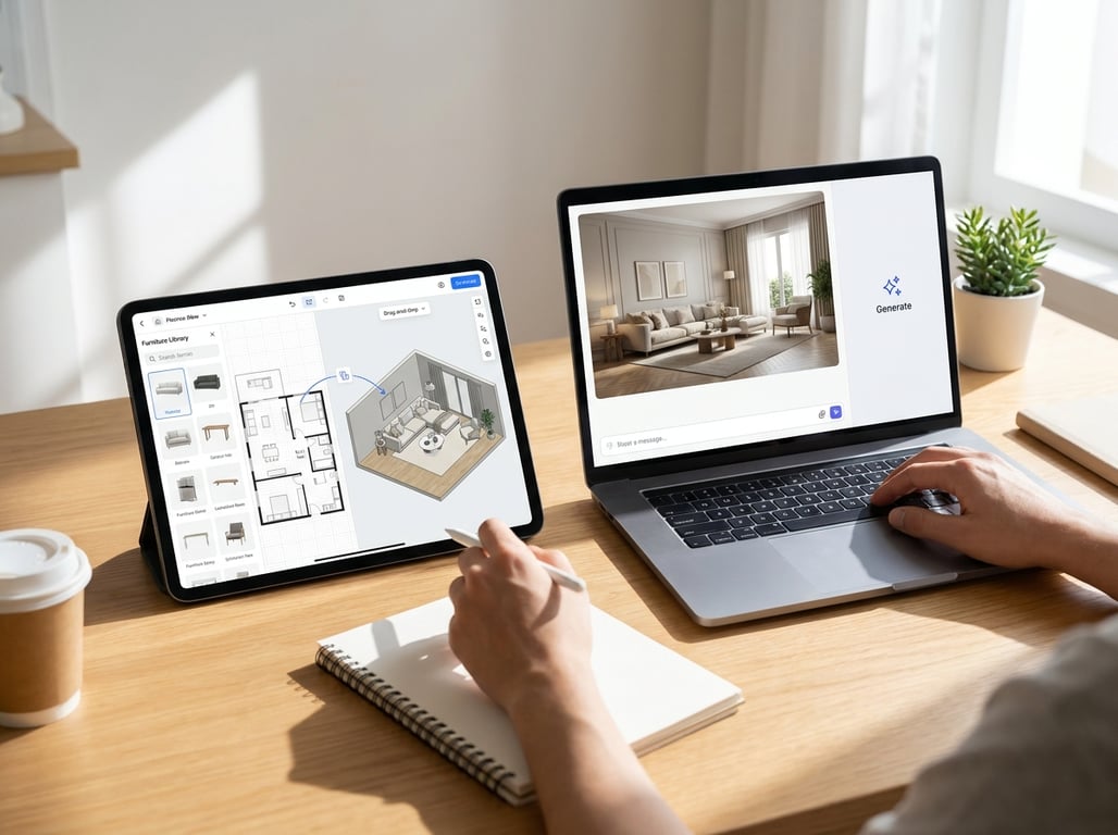 Illustration for section 2 of: Raumplaner-Apps vs. KI-Raumgestaltung: wann welches Tool?