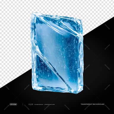 Realistic Blue Ice Block Crystal Reflections PNG Transparent JPG