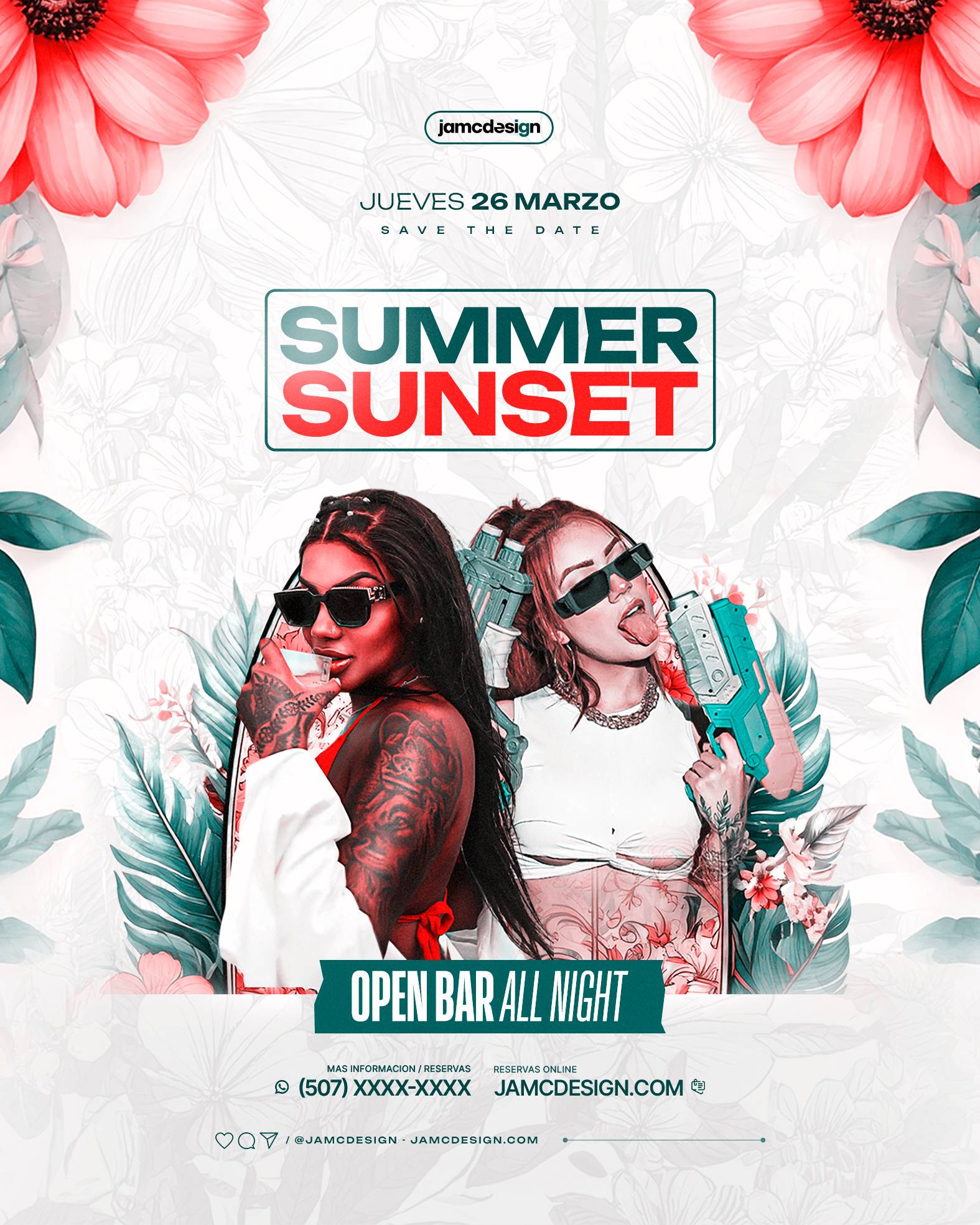 Summer Sunset Flyer Template PSD