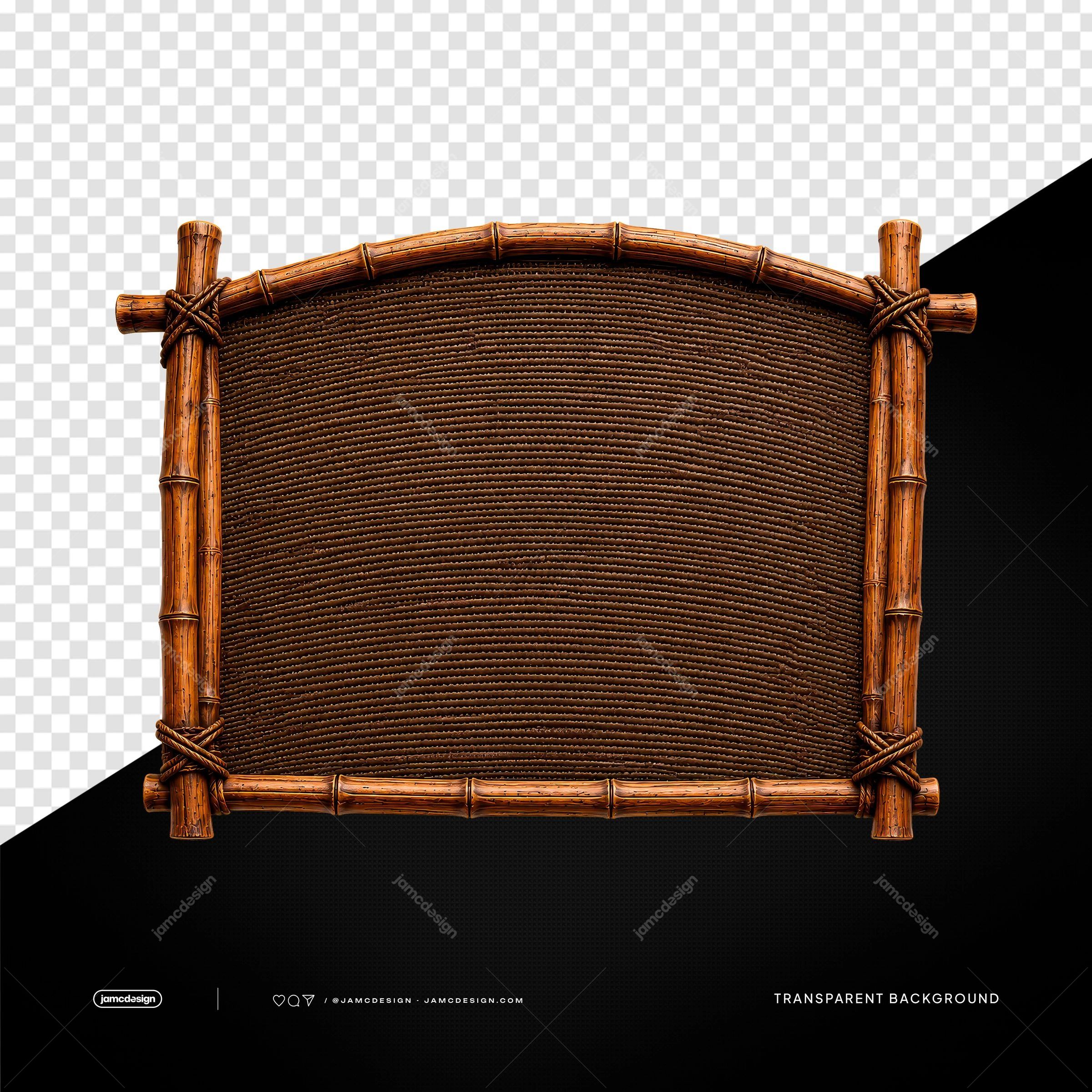 Tropical Bamboo Event Sign Frame Transparent Background