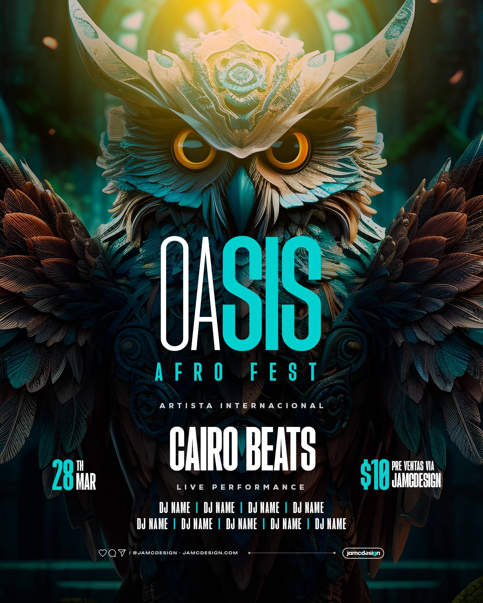 Oasis Fest Flyer Template PSD Editable