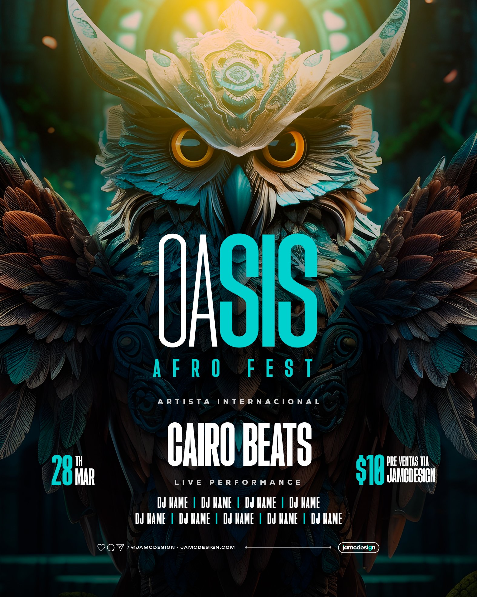 Oasis Fest Flyer Template PSD Editable