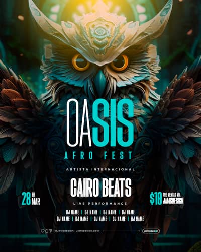 Oasis Fest Flyer Template PSD Editable