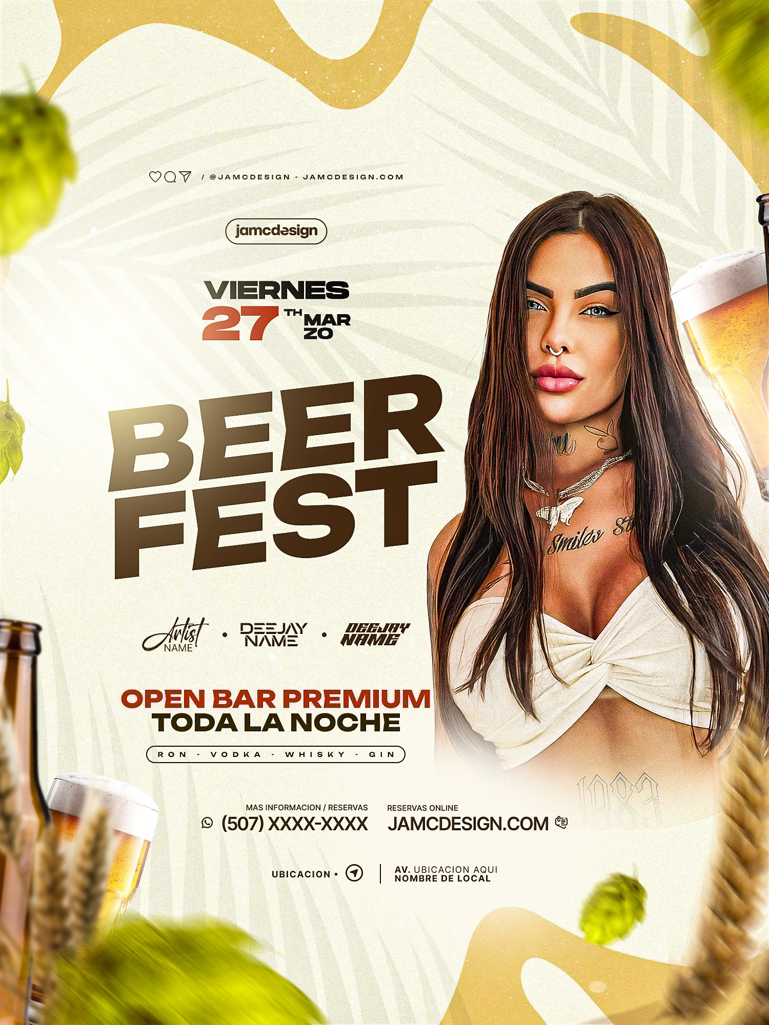 Beer Fest Flyer Template PSD Editable