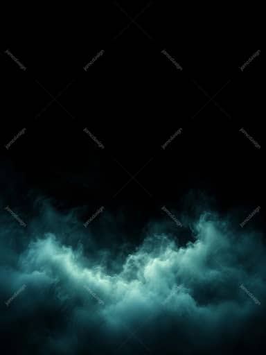 Fundo Abstrato Escuro Vertical com Nuvens de Fumaça Azul-Petróleo e Luz
