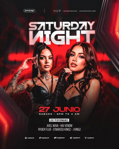 Saturday Night Party Flyer Template PSD Editable